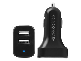 Zebronics  (ZEB-CC242A3) 2.1A Dual USB Port Car Charger / Travel Charger